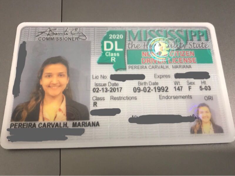 Carteira de Motorista Mississippi