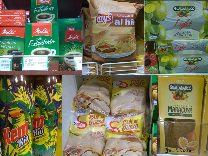 Café, batata palha, polpa de goiaba, refrigerante de guaraná, pao de queijo e polpa de maracujá. Tudo nas gôndolas do supermercado