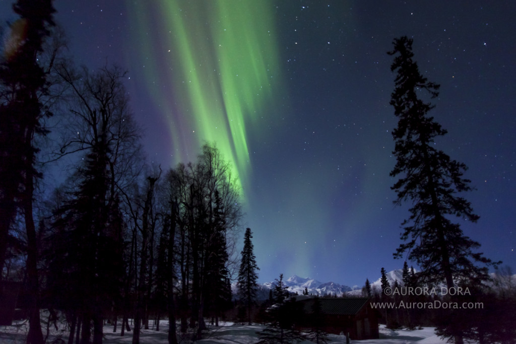 Auroras boreais no Alasca