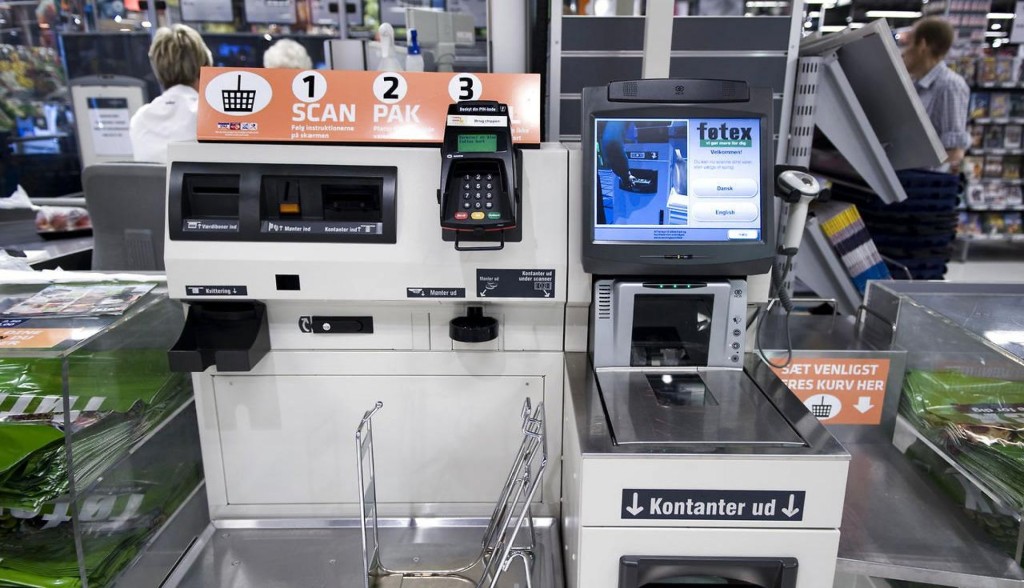 Terminal de autoatendimento no supermercado Føtex. Foto: www.b.dk