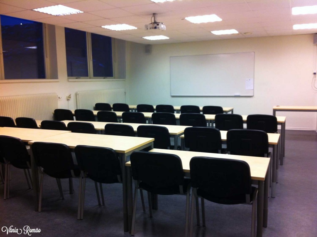Sala de aula na Folkuniversitetet em Gotemburgo