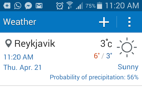 A temperatura máxima no primeiro dia de verão deste ano fio 6°C.