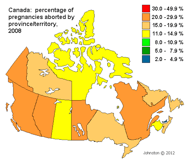 Mapa do aborto no Canadá http://www.johnstonsarchive.net/policy/abortion/mapcanabrate.html