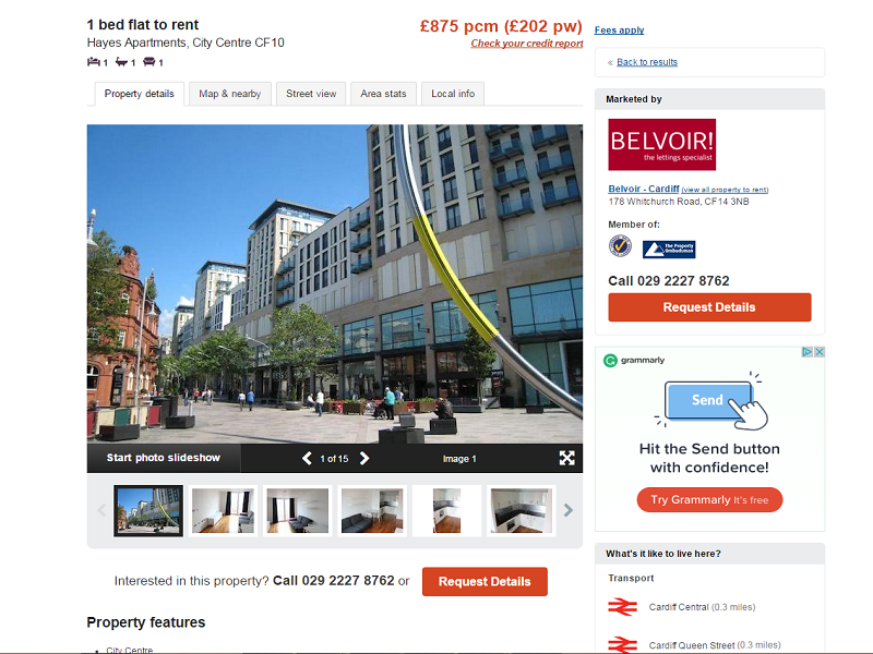 Hayes apartment (Cardiff city centre)