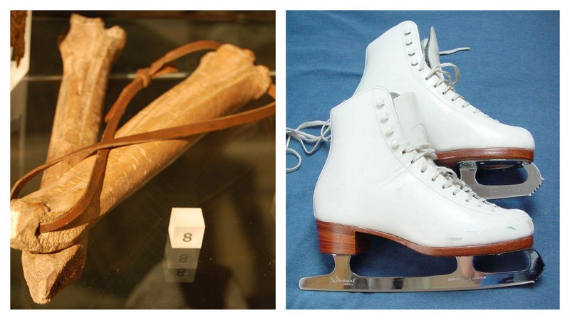 Patins de gelo antes e depois. Foto: Wikipedia