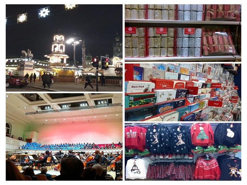 Christmas Market de Glasgow, Coral de crianças e jovens, Christmas Crackers, Cartões, Blusas para o Natal